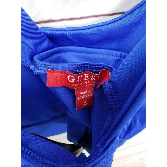 Guess Rubye Sherry Active Top Sports Bra in Macaw Blue Size S‎ Small - Picture 3 of 8